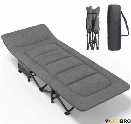Туристическая раскладушка LEOBRO Серая (HT-169K Grey) - 7