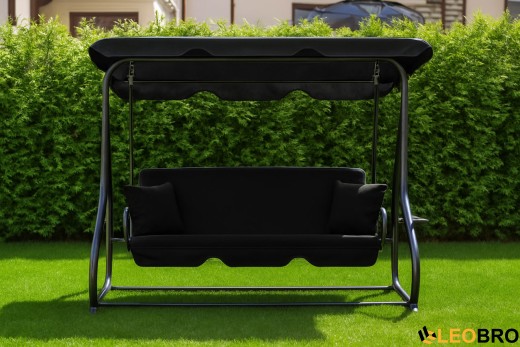 Большая качеля с подушками LEOBRO Luxury Black - 5