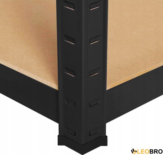 Стеллаж LEOBRO Черный 180 х 90 х 40 см, 265кг/полка, 5 полок (LB-R265-BLK) - 5
