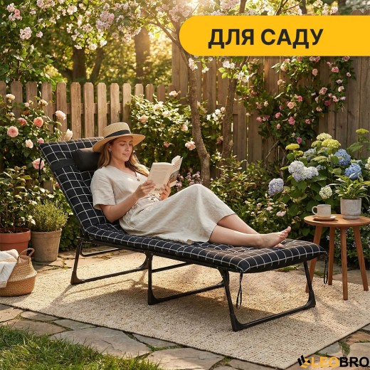 Раскладная кровать (раскладушка) с бархатным матрасом и подушкой LEOBRO (LB-FB-A3-PAT) - 6