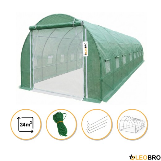 Усиленная садовая теплица парник LEOBRO Garden 24м2 Green Mosquito Door (LB-G125-GRN) - 1