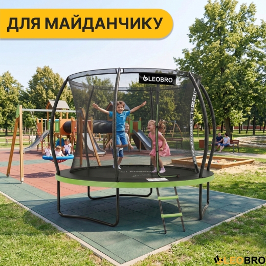 Батут з внутрішньою захисною сіткою 252 см LEOBRO Premium Pro 8FT GREEN (LB-1099) - 9