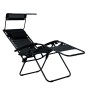 Розкладне крісло шезлонг з козирком LEOBRO Zero Gravity Black (LB-ZGC-H1-BLK) - 3