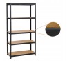 Стеллаж LEOBRO Premium Black 180 х 90 х 30 см, 175кг/полка, 5 полок (LB-R114) - 1