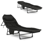 Розкладне ліжко (розкладачка) з вбудованим матрацом LEOBRO Black (LB-FB-M1-BLK)