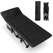 Туристическая походная раскладушка со встроенным матрасом LEOBRO Black (LB-CC-K1-BLK)