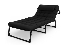 Раскладная кровать (раскладушка) с матрасом и подушкой LEOBRO Black (LB-FB-A1-BLK)